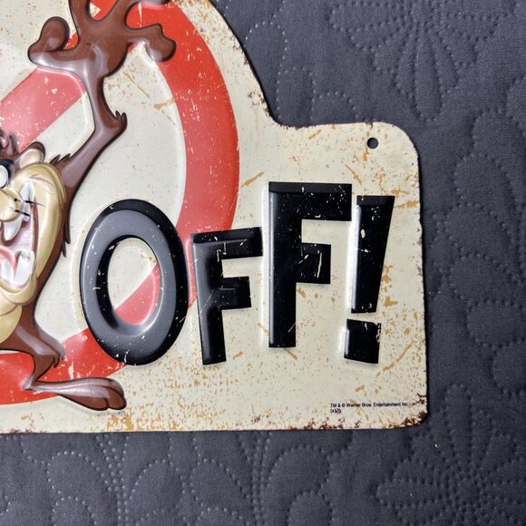 Tasmanian BACK OFF Metal Sign Plaque Open Road Brands 12 x 7.75" Home Decor Gift - Picture 5 of 7